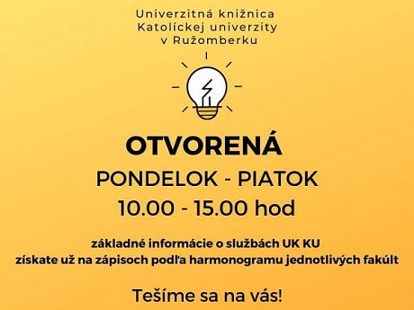 Aktuálne otváracie hodiny UK KU