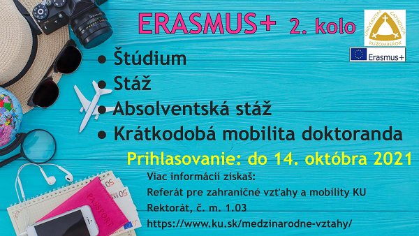 Výzva na prihlasovanie: mobilita študenta Erasmus+ KA 131 2021/2022