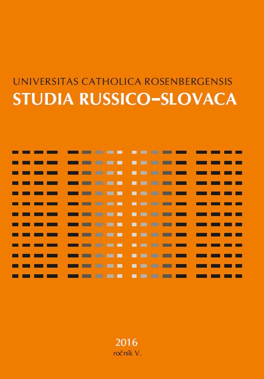 STUDIA RUSSICO–SLOVACA 2016