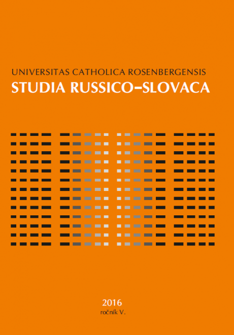 STUDIA RUSSICO–SLOVACA 2016