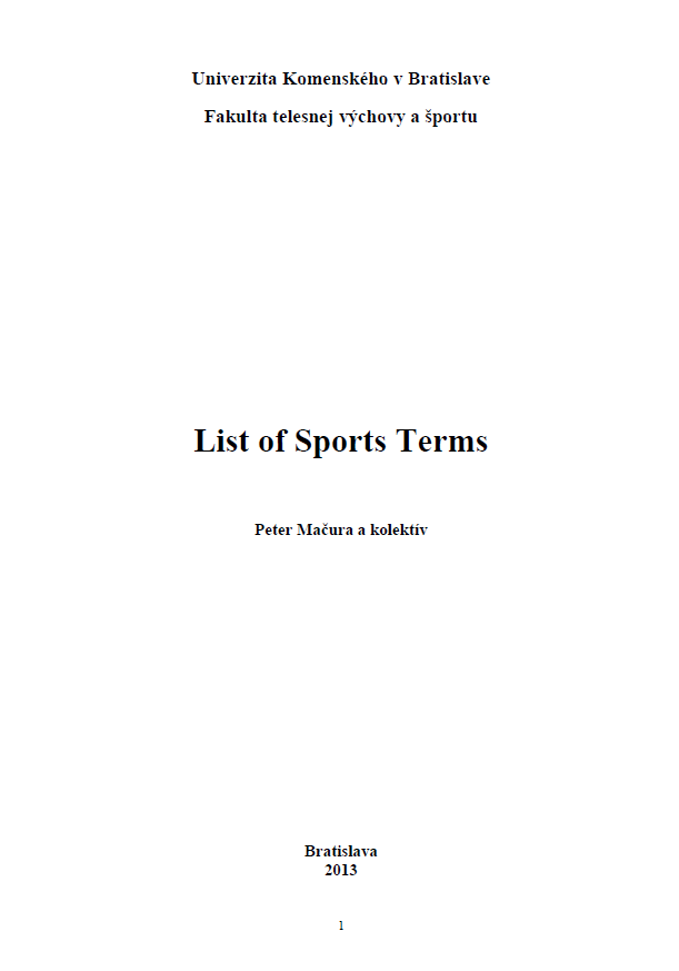List of Sports Terms