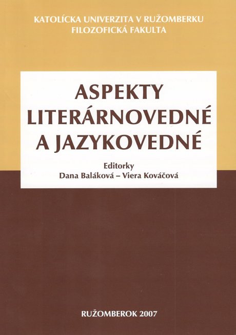 Aspekty literárnovedné a jazykovedné