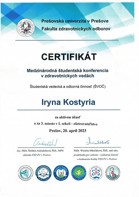Študenti úspešní na medzinárodnom kole ŠVOČ