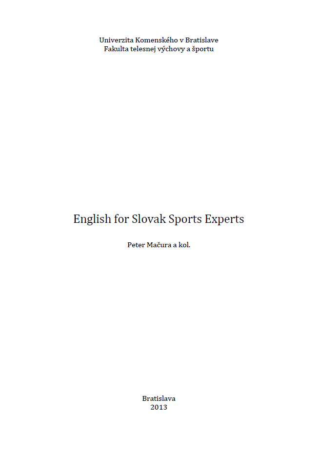 English for Slovak Sports Experts