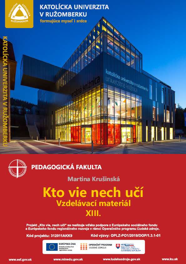 Kto vie nech učí - vzdelávací materiál XIII.