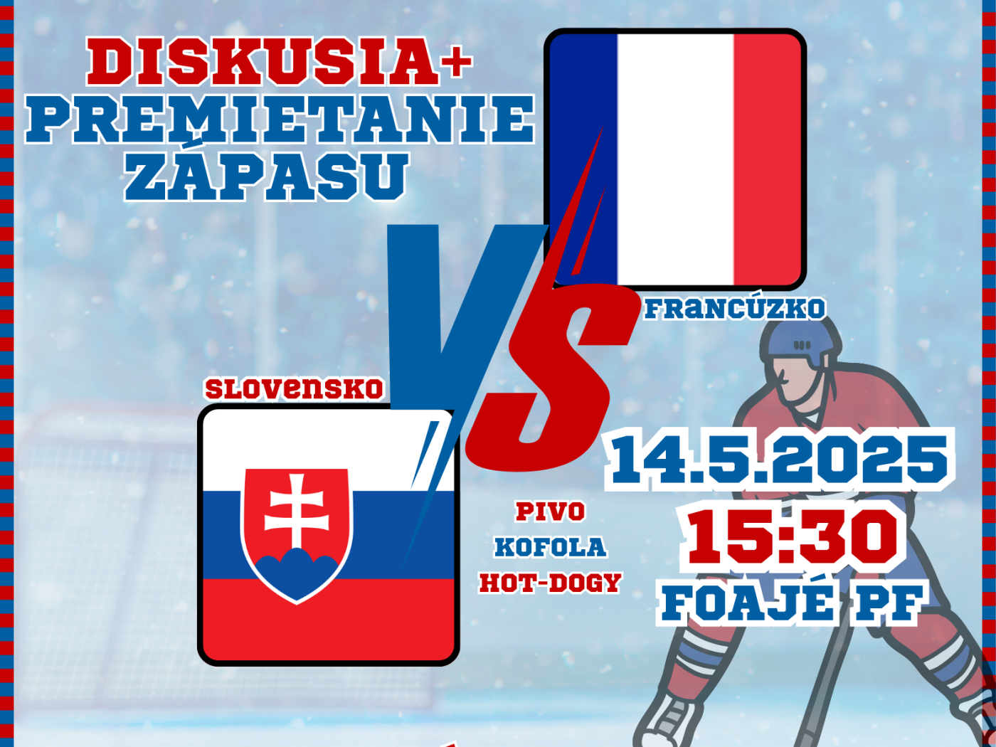 Hokejový zápas Slovensko - Francúzsko