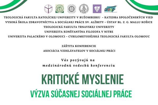 Konferencia: Kritické myslenie - výzva súčasnej sociálnej práce