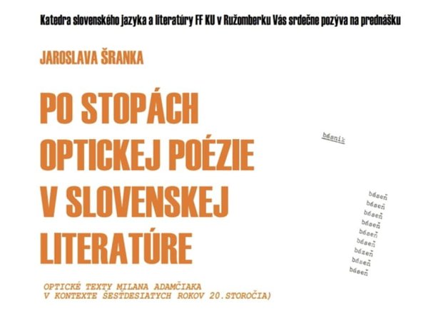 Po stopách optickej poézie v slovenskej literatúre