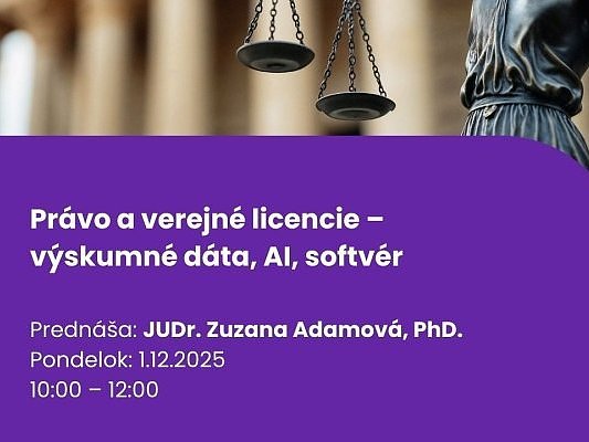Právo a verejné licencie – výskumné dáta, licencie na dáta, AI, softvér