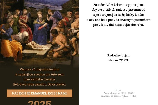 Vianočný pozdrav dekana Teologickej fakulty KU 2025