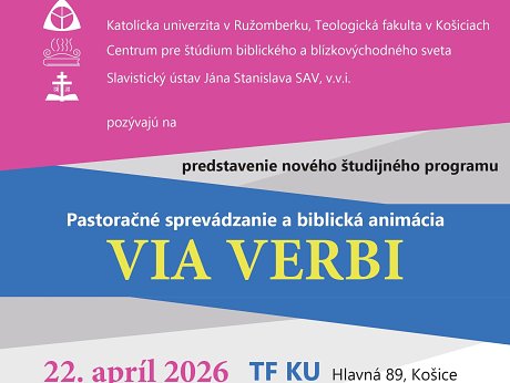Pozvánka na uvedenie študijného programu VIA VERBI