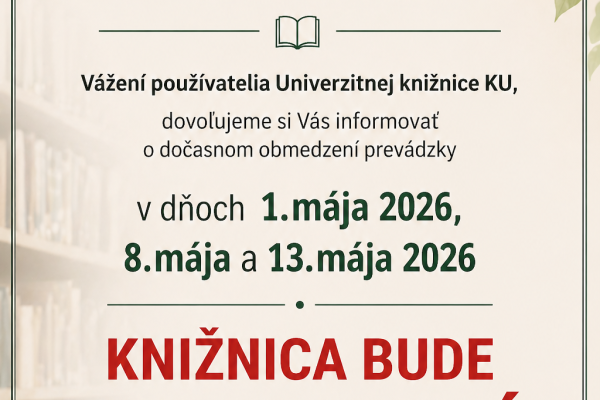 Zmena otváracích hodín v máji