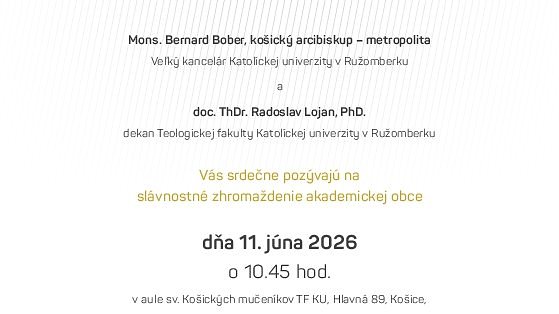 Te Deum na TF KU spojené s promóciou absolventov