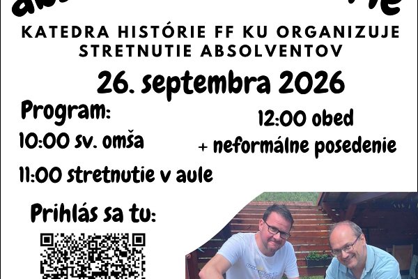 Stretnutie absolventov Katedry histórie FF KU 2026