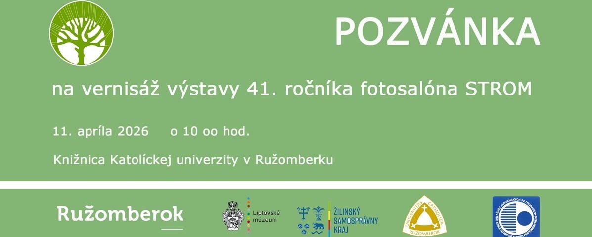 Vernisáž medzinárodnej ekologickej fotografickej výstavy STROM v Univerzitnej knižnici Katolíckej univerzity v Ružomberku