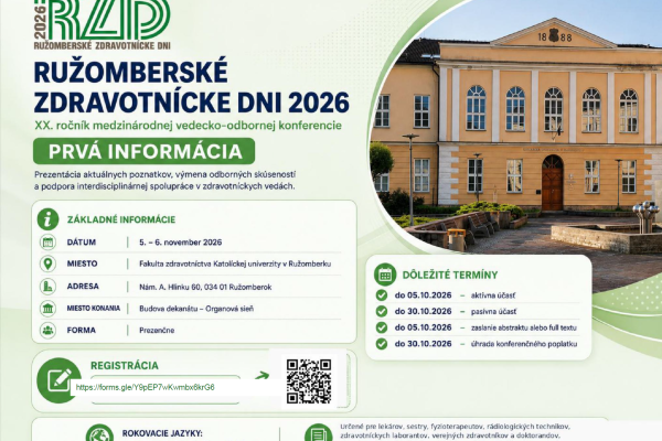 Pozvánka na Ružomberské zdravotnícke dni 2026