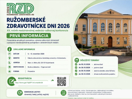 Pozvánka na Ružomberské zdravotnícke dni 2026