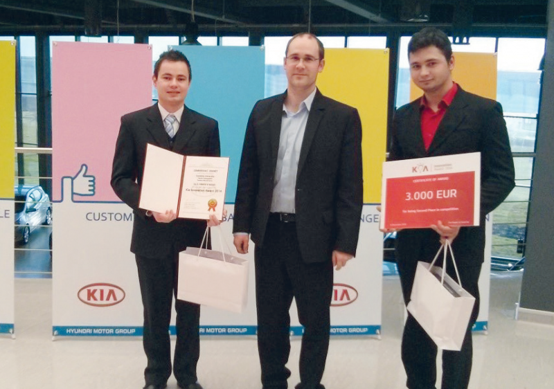 Ocenení študenti Katedry manažmentu Pedagogickej fakulty KU v Poprade v súťaži KIA Innovations Award 2014.